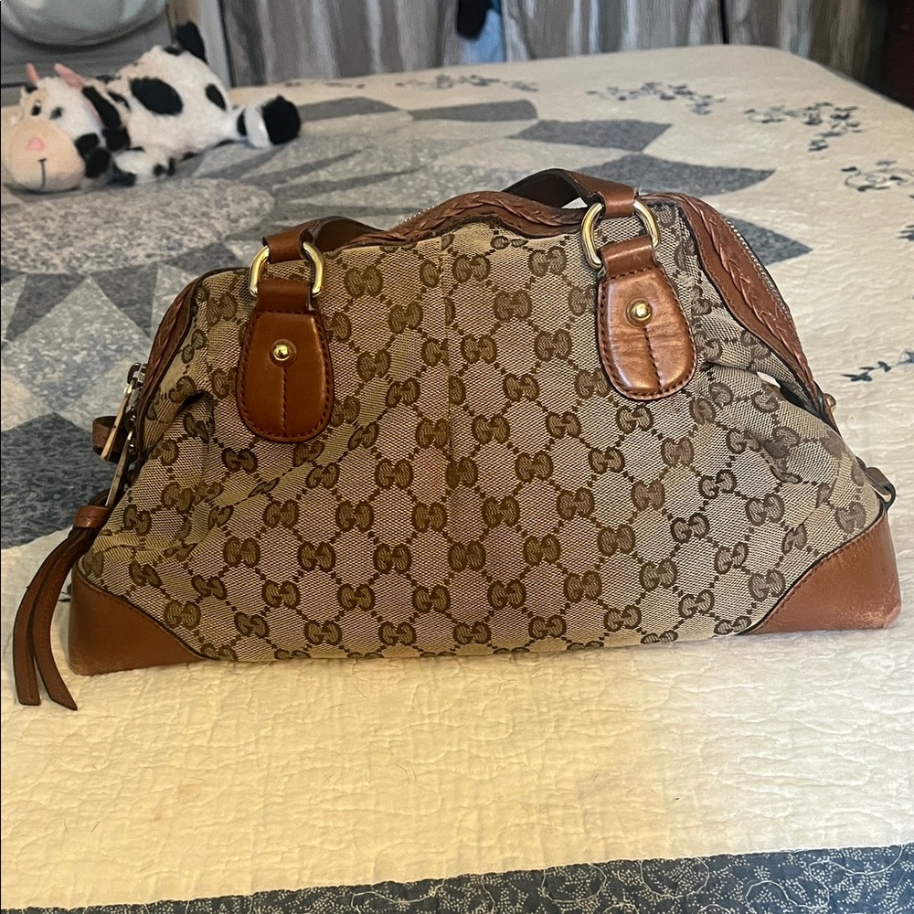 Authentic Gucci Monogram Satchel - Picture 10 of 13
